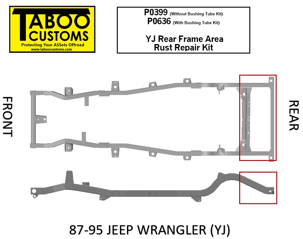 Jeep Wrangler YJ Rear Frame Rust Repair | Store | Taboo Customs