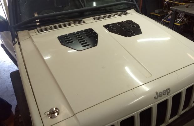 Jeep Cherokee XJ Hood Vents Louvers Store Taboo Customs   Hood Vents Jeep Top 